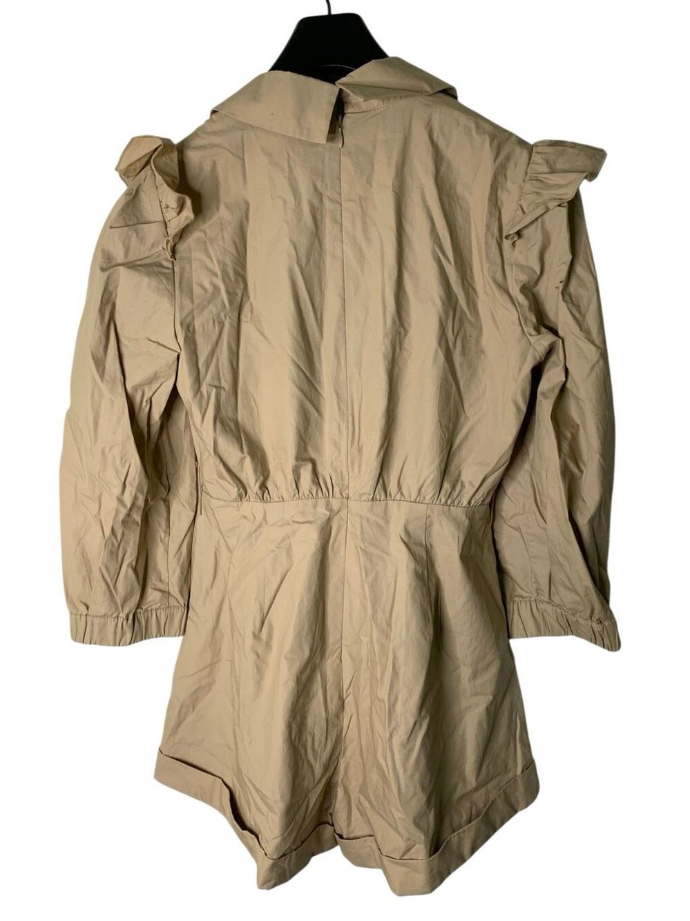 Self-Portrait Corded Lace Trimmed Cotton-Poplin Playsuit neutral women's size 4 - Picture 3 of 4